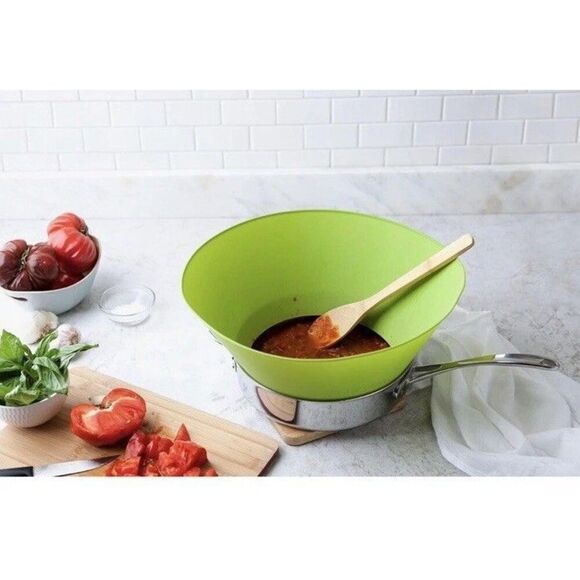 NEW Frywall 10" Pan Cooking Grease Splatter Guard Silicone Protector Green - Picture 3 of 7